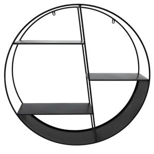 Jysk round black metal wall shelf